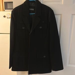Mens Guess Wool Coat Size Medium